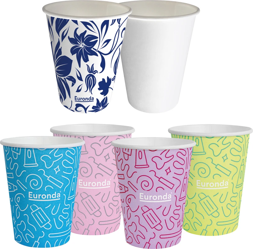 Monoart® Mundspülbecher Hartpapier Karton 1.000 Stück Flower-blau, 180 ml