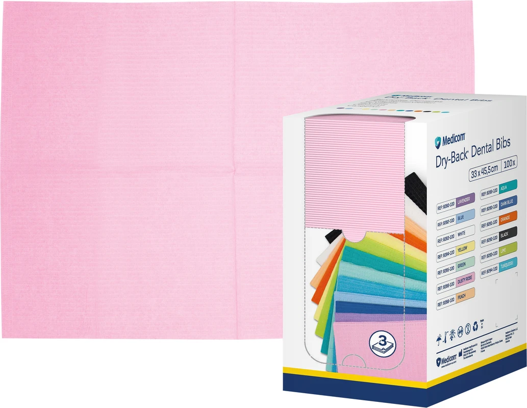 Medicom® Dry-Back® Patientenservietten Karton 100 Stück rose, 33 x 45,5 cm