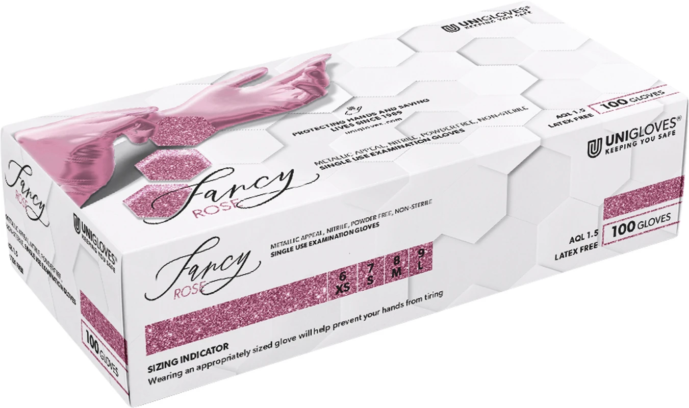 FANCY ROSE Packung 100 Stück puderfrei, rosa, L