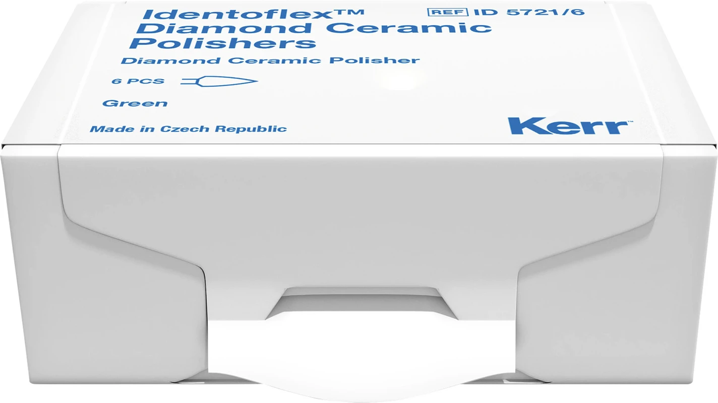 Identoflex™ Diamant-Keramik-Polierer Packung 6 Stück grün, RA, Figur Flamme, 9,7 mm, Ø 4,6 mm