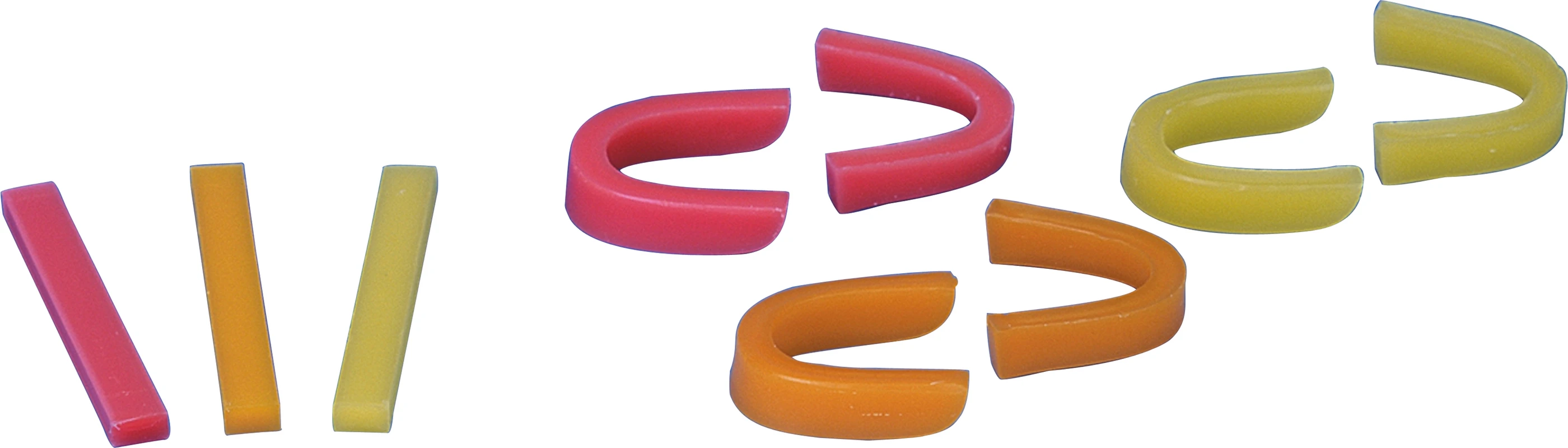 S-U-Wachsbisswälle Packung 2 x 50 Bögen rosa, (OK,UK), hart, Form T