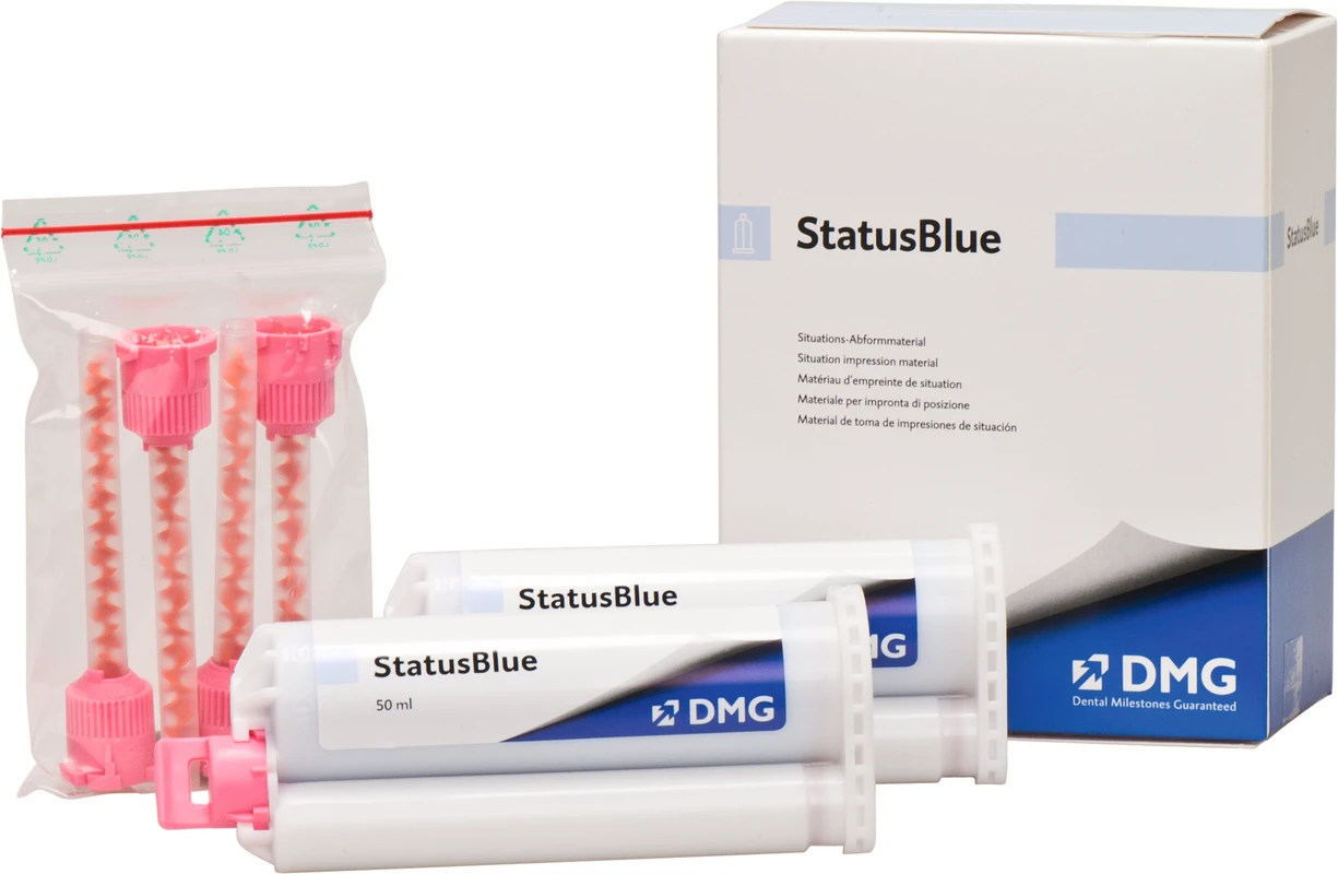 StatusBlue Packung 2 x 50 ml Doppelkartusche 4:1, 4 Automix-Tips