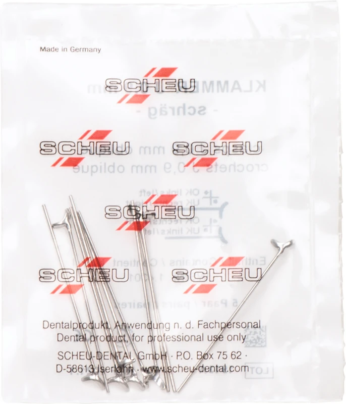 Klammern Packung 2 x 5 J-Klammern (rechts, links), schräg, &Oslash; 0,9 mm