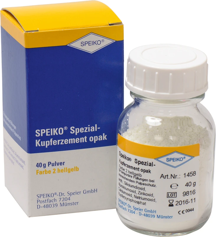 SPEIKO Spezial-Kupferzement opak Flasche 40 g Pulver hellgelb Omni Z-CAD HTL Ronden OMNIDENT