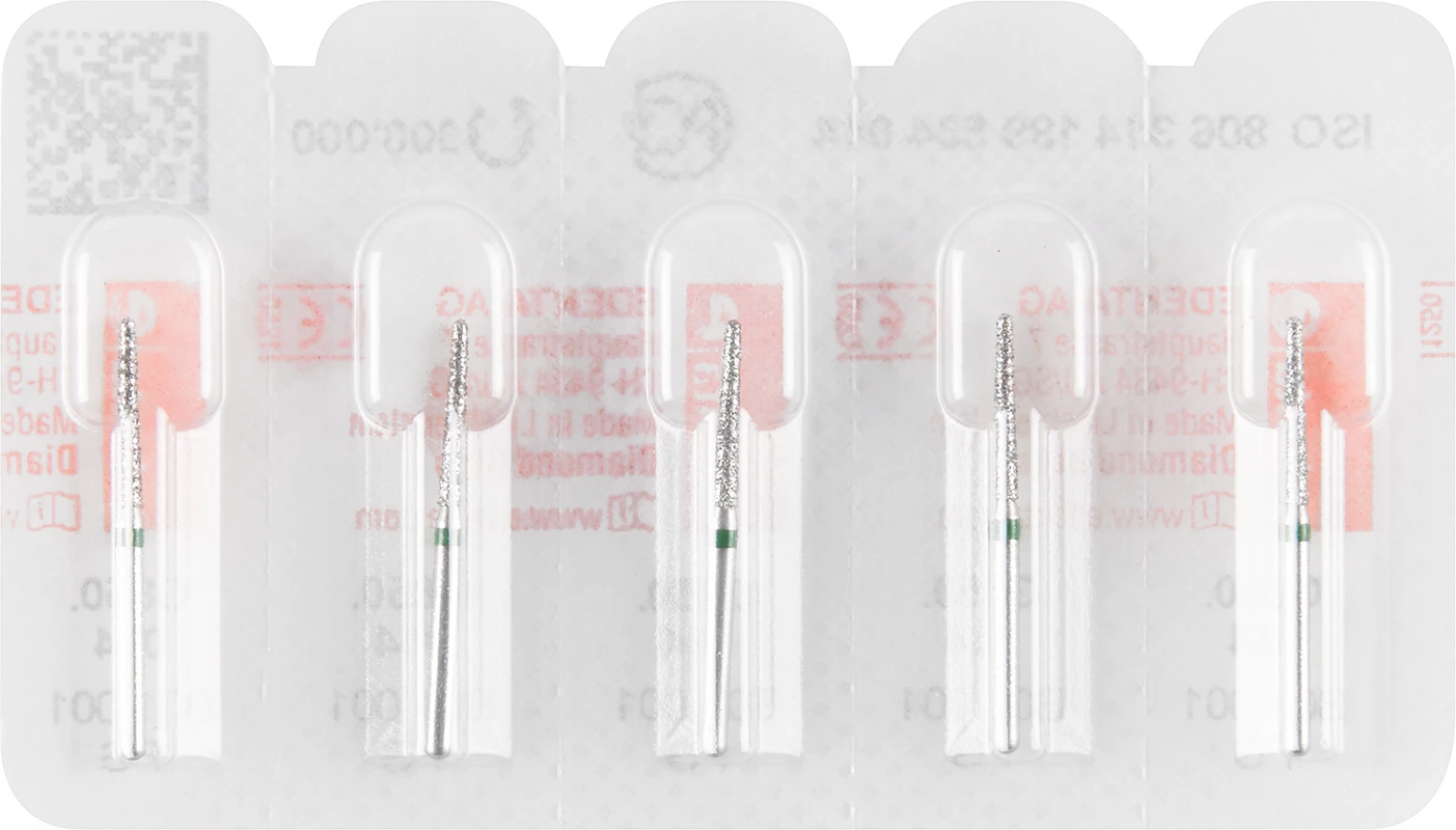 Diamanten 850 Packung 5 Stück grün grob, FG, Figur 199 Konus rund, 10 mm, ISO 014
