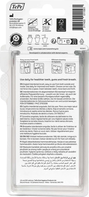 TePe® Interdentalbürsten Angle™ Packung 6 Stück blau, Ø 0,6 mm